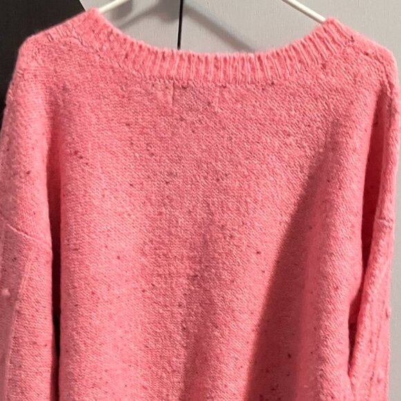 Old Navy Pink Speckled Cable-Knit Popcorn Sweater Women's Size L TALL - Picture 7 of 9